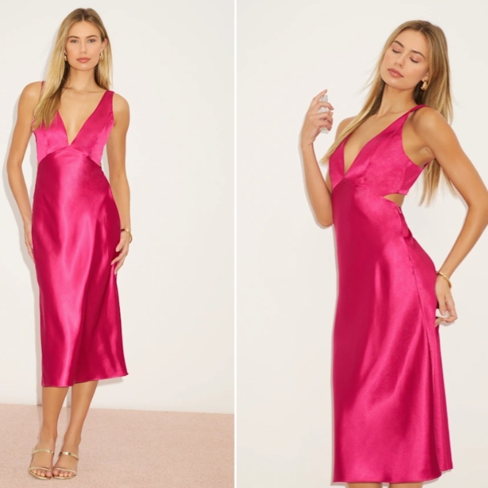 LULU's Sexy Elegant Modern Chic Wedding Promo Formal Vacation Midi Dress - Picture 5 of 5